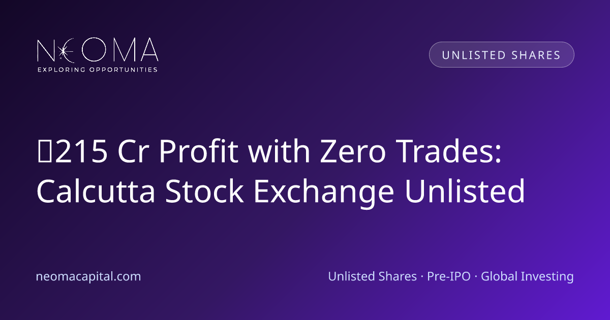 ₹215 Cr Profit with Zero Trades: Calcutta Stock Exchange Unlisted