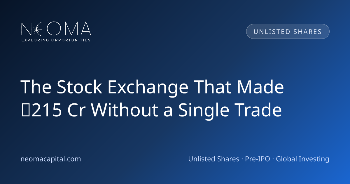 The Stock Exchange That Made ₹215 Cr Without a Single Trade